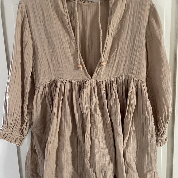 Free People Tan Gauzy Mini Dress - Picture 9 of 14
